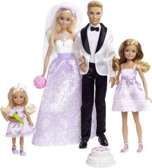 Barbie Düğün Seti Gelin ve Damat Bebekleri, Stacie, Chelsea DRJ88