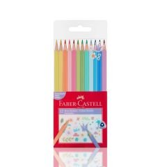 FABER CASTELL ÜÇGEN GÖVDE PASTEL RENKLER KURU BOYA KALEMİ
