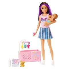 BARBIE BEBEK BAKICISI BEBEĞİ VE AKSESUARLARI OYUN SETLERİ HJY33