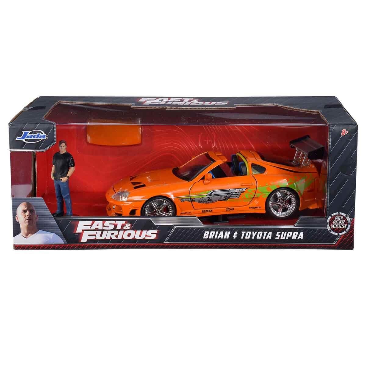 Jada Fast & Furious Die Cast Brian Figürü ve Toyota Supra 1995 Araba