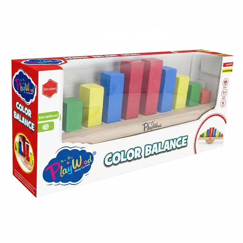 PLAY WOOD AHŞAP RENKLİ BALANS OYUNU 11 PARÇA