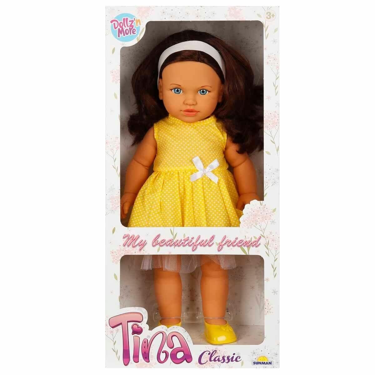 Sunman Tina Classic Bebek 45 cm Sarı Elbiseli