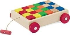 PLAYWOOD AHŞAP RENKLİ KÜP BLOK ARABA