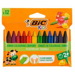 Bic Kids Plastidecor Elleri Kirletmeyen Üçgen Pastel Boya 12'li  829773