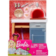 Barbie'nin Ev Dışı Dekorasyon Aksesuarları Taş Fırın Seti FXG39