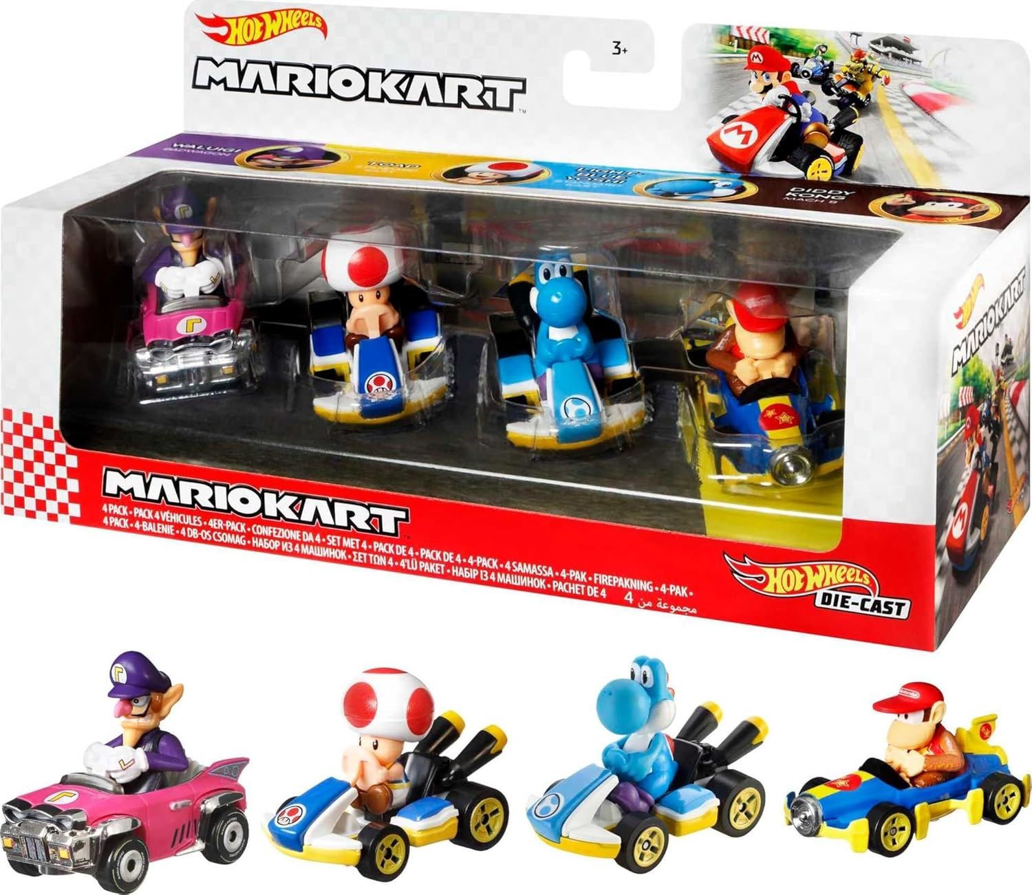Hot Wheels Mario Kart Aracı 4'lü Paket GXX98