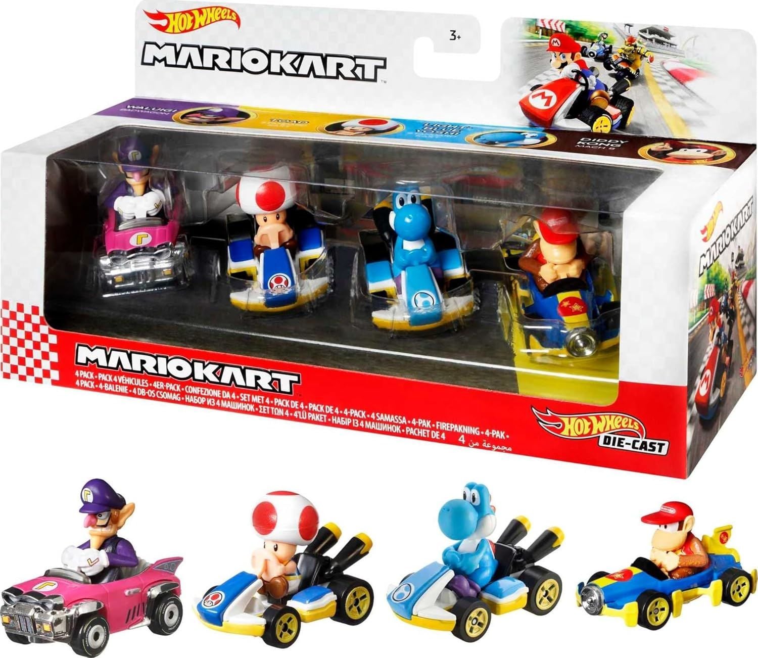 Hot Wheels Mario Kart Aracı 4'lü Paket GXX98