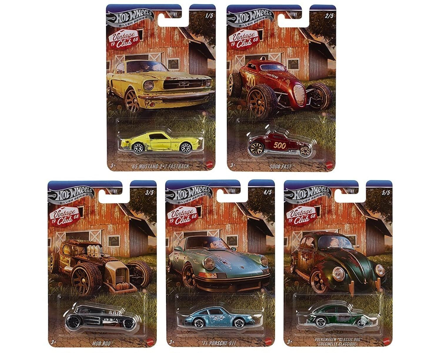 Hot Wheels Silver Series Vintage Club HRT81 5'li Set