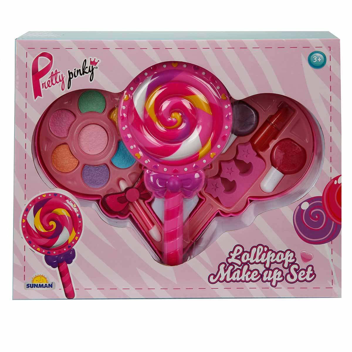 SUNMAN OYUNCAK LOLİPOP ŞEKİLLİ 2 KATLI MAKYAJ GÜZELLİK SETİ