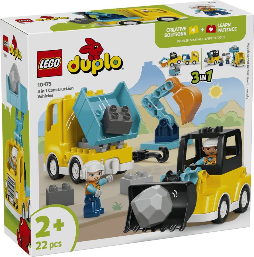 LEGO DUPLO Kasabası 3'ü 1 Arada İnşaat Araçları 10475
