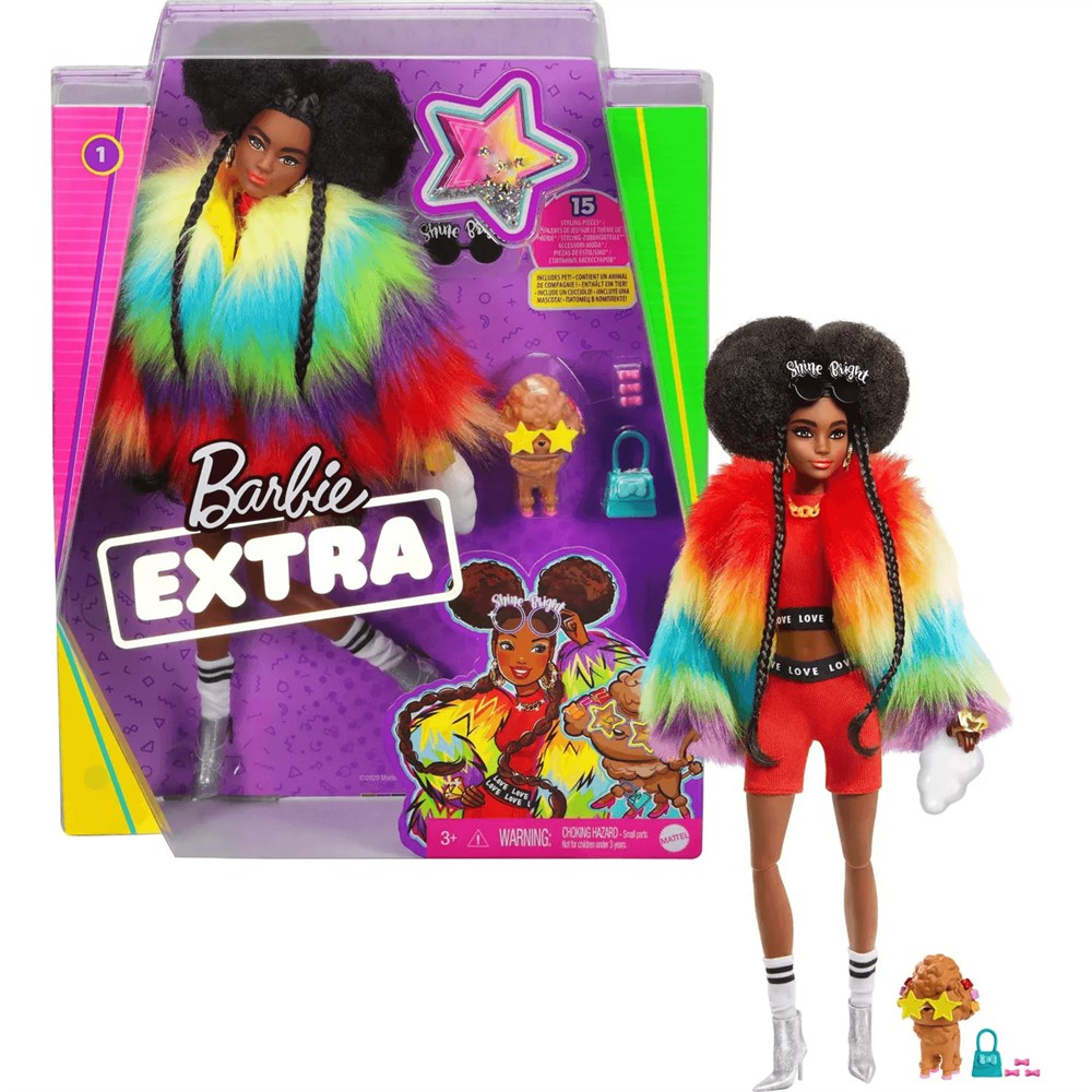 Barbie Extra - Renkli Ceketli Bebek GVR04