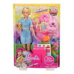 Barbie Seyahatte Bebeği ve Aksesuarları FWV25