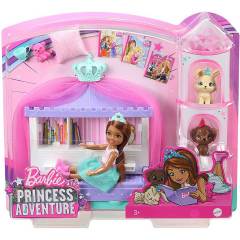 Barbie Prenses Macerası Chelsea Bebek ve Prenses Hikayesi Oyun Seti Sarışın-Evcil Hayvan Şatosu