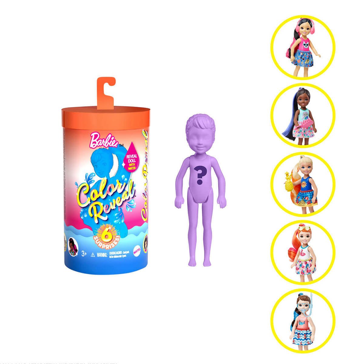 Barbie Color Reveal Renk Değiştiren Sürpriz Chelsea Bebekler 6 Sürpriz S2 GTP52