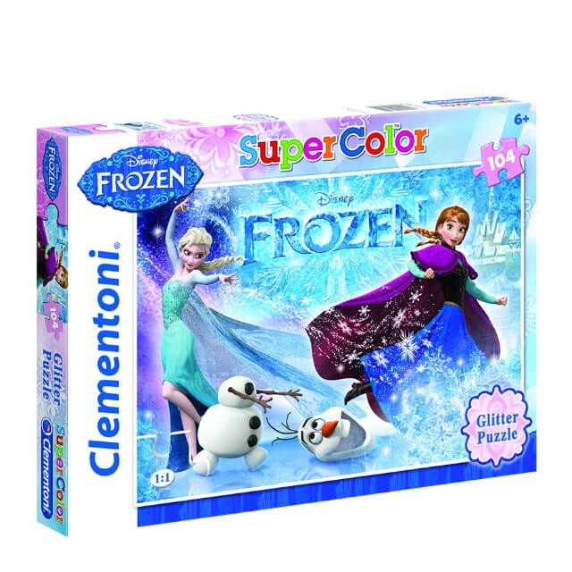 CLEMENTONİ DİSNEY FROZEN SUPER COLOR GLİTTER PUZZLE 104 PARÇA